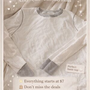 Essentials White Waffle Thermal Top